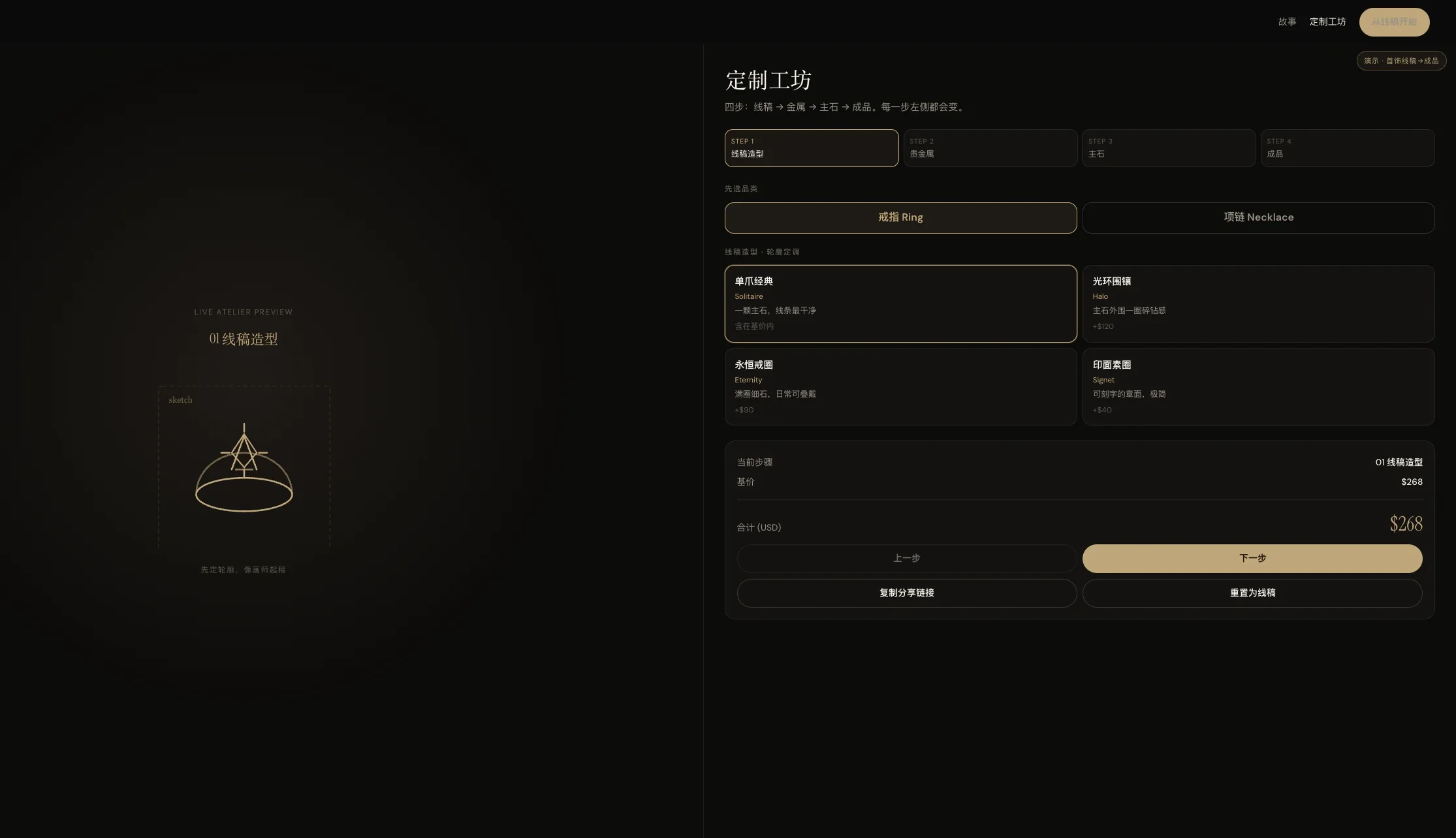 AURE 定制工坊 · 第一步 · 线稿造型